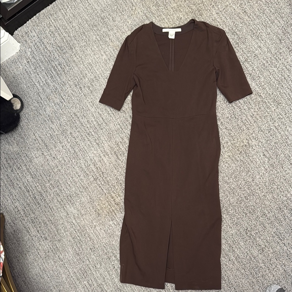 Diane Von Furstenberg Brown Sheath Midi Dress